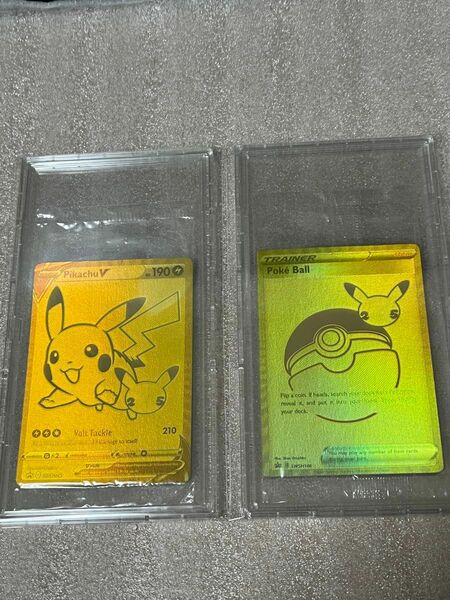 ポケモンカード　25周年　英語版　PikachuV Poke Ball　ピカチュウ　モンスターボールw