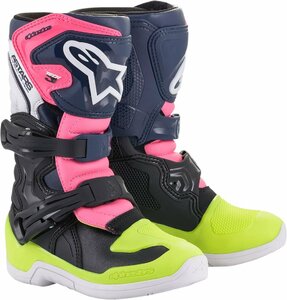 US 12 - ブラック/ブルー/ピンク - ALPINESTARS アルパインスターズ 子供用 Tech 3S ブーツ