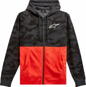 2XLサイズ - チャコール ヘザー/ウォームレッド - ALPINESTARS アルパインスターズ カモ Block フーディー/パーカー