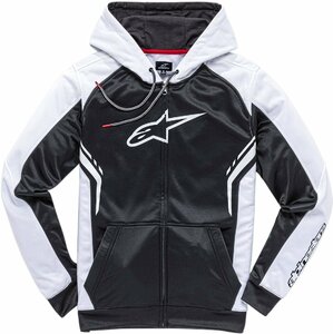 XLサイズ - ブラック/ホワイト - ALPINESTARS アルパインスターズ Strike ジップ フーディー/パーカー