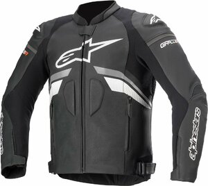 サイズ US 48 / EU 58 - ブラック/グレー/ホワイト - ALPINESTARS アルパインスターズ GP プラス R v3 レザー ジャケット