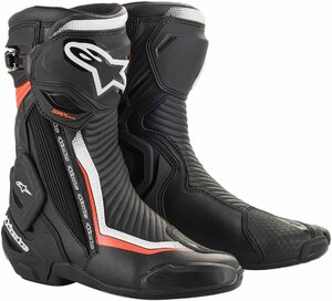 US 9 / EU 43 - ブラック/ホワイト/レッドフローレセント - ALPINESTARS アルパインスターズ SMX Plus ブーツ