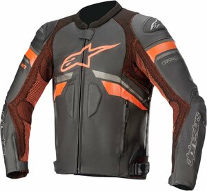 Размер США 44 / EU 54 -Black / Red Flow -Alpinestars Alpin Stars GP Plus R V3 Rideknit Кожаная куртка