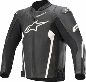 サイズ US 42 / EU 52 - ブラック/ホワイト - ALPINESTARS アルパインスターズ Faster v2 レザー ジャケット