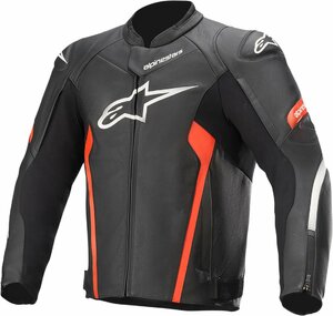 サイズ US 44 / EU 54 - ブラック/レッド - ALPINESTARS アルパインスターズ Faster v2 レザー ジャケット