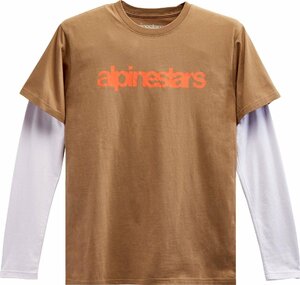 Mサイズ - サンド/ウォームレッド - ALPINESTARS アルパインスターズ Stack 長袖 ニット Tシャツ