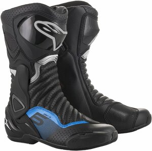 US 13.5 / EU 49 - ベンテッド - ブラック/グレー/ブルー - ALPINESTARS アルパインスターズ SMX-6 v2 ブーツ