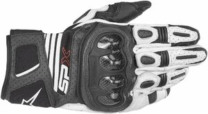 2XLサイズ - ブラック/ホワイト - ALPINESTARS アルパインスターズ SPX Air Carbon V2 グローブ