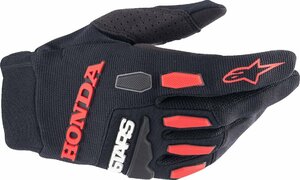 2XLサイズ - ブラック/ブライトレッド - ALPINESTARS アルパインスターズ Honda Full Bore グローブ