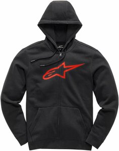 Lサイズ - ブラック/レッド - ALPINESTARS アルパインスターズ Ageless 2 ジップ フーディー/パーカー