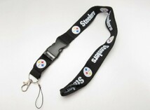 新品 NFL 携帯ストラップ ネックストラップ ピッツバーグ スティーラーズ_画像1