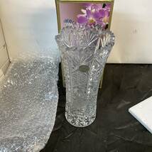 未使用品 長期保管品 SOGA GLASS IMPERIAL COLLECTION 花瓶 F501W 21.5cm 曽我ガラス フラワーベース カットガラス_画像3
