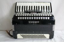 【14jP01116F】★TOMBO★トンボ★アコーディオン★accordion★ハードケース付き★No.65★34鍵盤★鍵盤楽器★楽器★演奏★黒★現状品_画像2