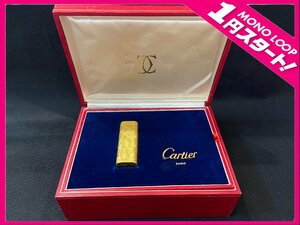 【6SSシャ01003E】★１円スタート★カルティエ★Cartier★ライター★箱付き★着火NG★ゴールド★喫煙具★コレクション品★現状品