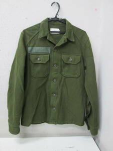 (5)♪軍服 ミリタリー メンズ ウール混 シャツ ジャケット オリーブグリーン サイズSMALL