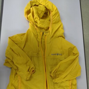 モンベル mont-bell ベビージャケット ナイロン 薄手 軽量 アウトドアウェア80サイズ黄色　男の子　女の子