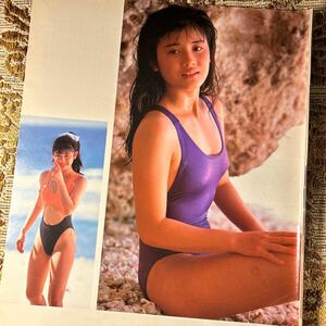 極希少！　石田ひかり(16)/五十嵐いづみ(19)/小原慶子　グラビア　切り抜き　１２P　すね毛　8０年代　ムダ毛/ハイレグ/水着/ビキニ/GORO