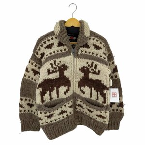 USED古着(ユーズドフルギ) カナダ製 INDIAN SWEATER 肉厚 カウチン ジップニット メン 中古 古着 1002