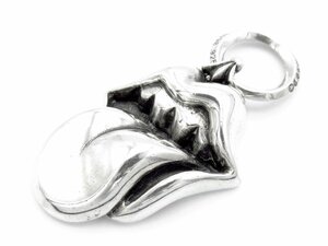 クロムハーツ CHROME HEARTS × ローリングストーンズ■ 【 LIPSTONGUE PENDANT 】 リップアンドタン ネックレストップ n4575