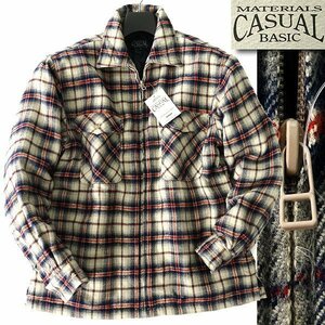 新品 カジュアルベーシック 秋冬 フランネル 中綿 ジャケット L 灰 紺 赤 【TBF701_3】 CASUAL BASIC メンズ ブルゾン シャツ アウター