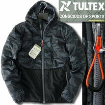 新品 タルテックス 秋冬 防風 ストレッチ 迷彩 中綿 フーディ― ブルゾン M 黒 【2-2504_110】 TULTEX パーカー ジャケット メンズ_画像1