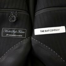 新品 スーツカンパニー 微光沢 シャドー ストライプ スーツ A4(S) 黒 【J59522】 165-6D メンズ 総裏 ウール FOUR SEASONS シングル_画像10