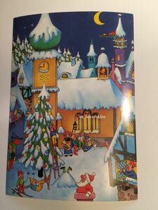 【北欧雑貨スウェーデン】未使用・長期在庫品◆絵葉書・ポストカード◇クリスマス《教会前の広場》