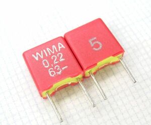 [10個] WIMA 63V 0.22uF 5% MKS2 ★高音質フィルムコンデンサ