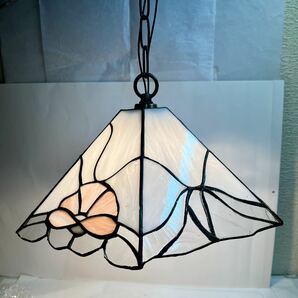 ◆ステンドグラス 六角形 花模様 天井吊りランプ 天吊り照明◆の画像1