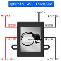 ロープタイプ電動ウインチ 4500LBS（2040kg） DC12V 牽引無線リモコン付 クラッチ機構付 引上げ機 防水_画像2