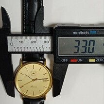 美品 稼働品 ロンジン PRESENCE ペア腕時計 シャンパン色文字盤 三針デイト付き LONGINES 新品電池 _画像7