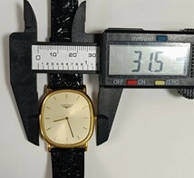 稼働品 ロンジン メンズ腕時計 シャンパン色文字盤 新品電池 オリジナル革ベルト、尾錠_画像8