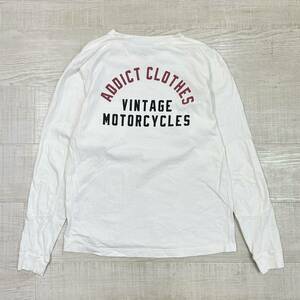 ADDICT CLOTHES アディクトクローズ ロゴ ロングスリーブ Tシャツ ロンT Logo L/S TEE MADE IN JAPAN 日本製 WHITE ホワイト 系 サイズ 42
