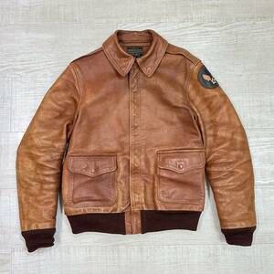 希少 Rainbow Country レインボーカントリー TYPE A-2 ROUGH WEAR ラフウェア FLIGHT JACKET フライト レザー ジャケット サイズ 36