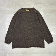 glenugie for roots to branches グレニュギー ルーツトゥブランチズ 別注 crew neck knit クルーネック ネップ MIX ウール ニット size 44_画像1