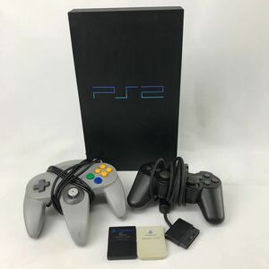 ▲【イチスタ】SONY ソニー PlayStation2 プレイステーション2 コントローラー付き　ブラック PS2