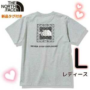 【新品・即決・送料無料】THE NORTH FACE ノースフェイス バンダナTシャツ 半袖 L グレー