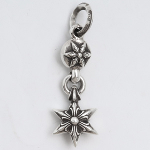 CHROME HEARTS 1ボール6ポイントスターチャーム ネックレストップ シルバー クロムハーツ 1BALL STAR CHARM