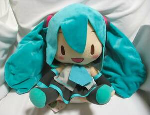 即決【 初音ミク メガジャンボ ふわふわ ぬいぐるみ 】大きい！ ミク タグ付き 非売品