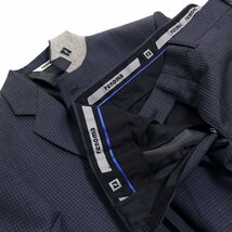 超特価 SALE 春夏 新品 レノマ オム renoma homme 濃紺ネイビー小柄チェック スリム型 2つボタン スーツ A4_画像7