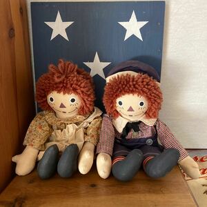 ラガディ　アン&アンディ　ハンドメイドお人形　体長約35センチ　20年程前にカントリーショップで購入　アメリカンカントリー