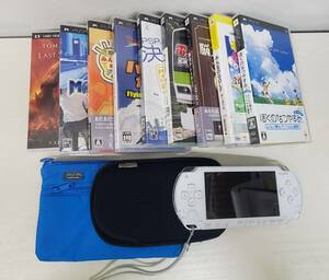 SE0108-202□PSP 本体 ソフト ケース まとめ プレイステーションポータブル PSP1000 白 みんなのGOLF 他 動作未確認 ジャンク 簡易梱包