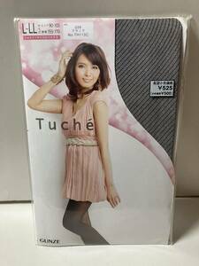 シャイニーマイクロバイアス 【ブラック】加藤夏希 Tuche ストッキング パンスト UNO L-LL 美脚 GUNZE トゥシェ デザイン 柄 タイツ 網