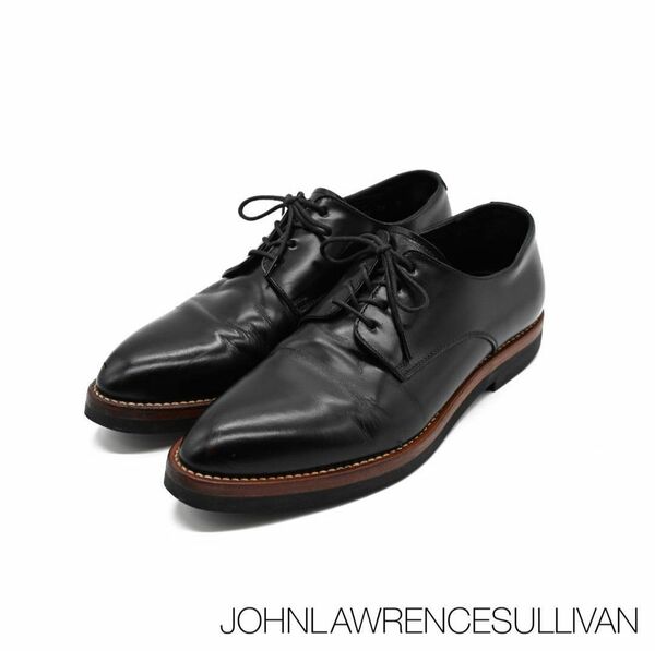 美品 JOHNLAWRENCESULLIVAN レザーシューズ 紳士靴 ドレスシューズ プレーントゥ ブラック 革靴