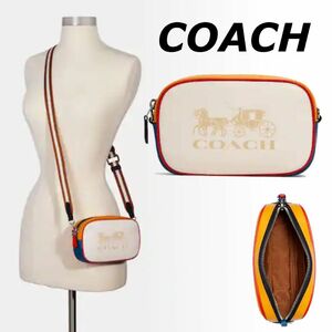 コーチ　coach ショルダーバッグ　ポシェット2way ボディバッグ　ウエストポーチ　新品　正規品　マルチカラー