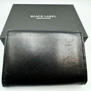 美品 ブラックレーベル クレストブリッジ キーケース ブラック レザー メンズ キーリング カードケース バーバリーの画像3