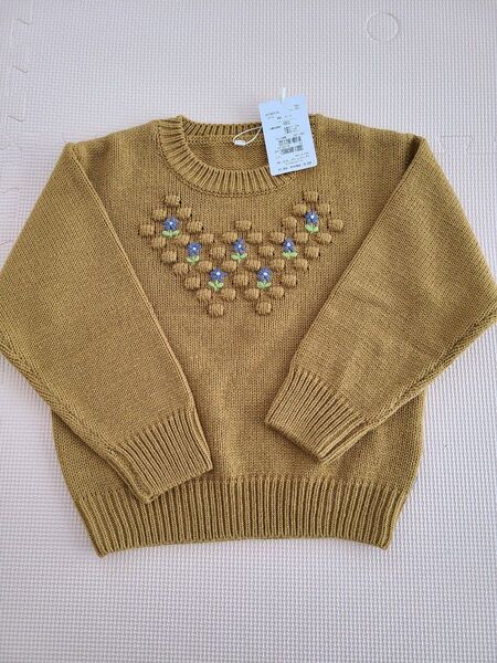 【新品未使用】Little s.t. by s.t. closet リトルエスティー 120cm ニット刺繍プルオーバー長袖