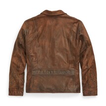 定価35万円 限定コレクション RRL エンブロイダリー レザージャケット ブラウン S / ラルフローレン カーコート_画像2