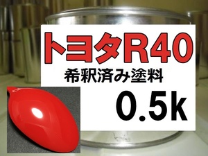 ◆ トヨタR40　塗料　シャイニングレッド　レッド　希釈済　R40