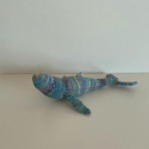 Art hand Auction Amigurumi poupée suédoise baleine intérieure scandinave produits scandinaves premier jouet anniversaire photo chaussette fil fait à la main, jouet, jeu, jouet en peluche, Amigurumi